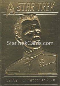 Star Trek Gold Sculptured Cards Captain Christopher Pike