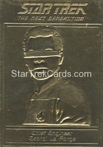 Star Trek Gold Sculptured Cards Chief Engineer Geordi La Forge