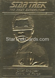 Star Trek Gold Sculptured Cards Chief Engineer Geordi La Forge