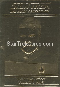 Star Trek Gold Sculptured Cards Executive Officer William T Riker