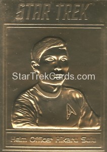 Star Trek Gold Sculptured Cards Helm Officer Hikaru Sulu