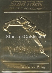 Star Trek Gold Sculptured Cards Klingon Bird of Prey