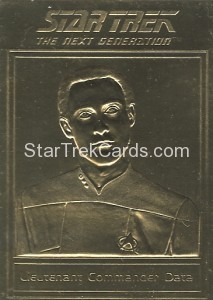 Star Trek Gold Sculptured Cards Lieutenant Commander Data