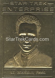 Star Trek Gold Sculptured Cards Lieutenant Malcom Reed