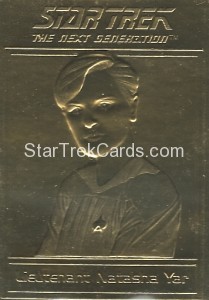 Star Trek Gold Sculptured Cards Lieutenant Natasha Yar