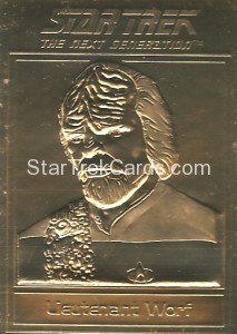 Star Trek Gold Sculptured Cards Lieutenant Worf