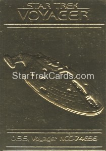 Star Trek Gold Sculptured Cards USS Voyager NCC 74656