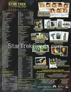 Star Trek The Original Series Art Images Trading Card Sell Sheet Back
