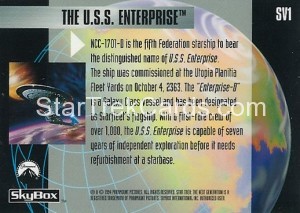 The Making of Star Trek The Next Generation Trading Card SV1 Back