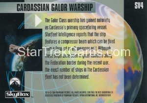 The Making of Star Trek The Next Generation Trading Card SV4 Back