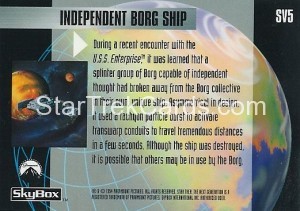 The Making of Star Trek The Next Generation Trading Card SV5 Back