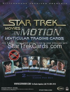 Star Trek Movies in Motion Trading Card Sell Sheet Front