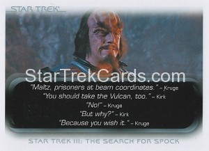 The Quotable Star Trek Movies Trading Card 26