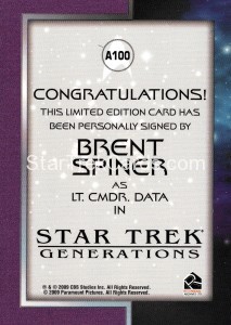 The Quotable Star Trek Movies Trading Card A100 Back