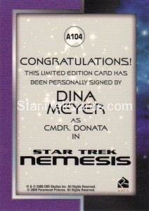 The Quotable Star Trek Movies Trading Card A104 Back 1
