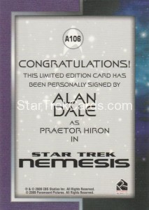 The Quotable Star Trek Movies Trading Card A106 Back