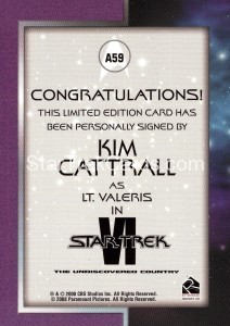 The Quotable Star Trek Movies Trading Card A59 Back