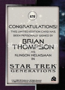 The Quotable Star Trek Movies Trading Card A78 Back