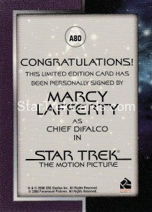 The Quotable Star Trek Movies Trading Card A80 Back