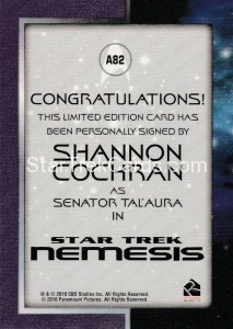 The Quotable Star Trek Movies Trading Card A82 Back