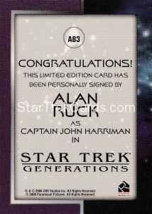 The Quotable Star Trek Movies Trading Card A83 Alan Ruck Back