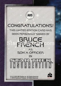 The Quotable Star Trek Movies Trading Card A85 Back