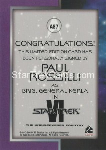 The Quotable Star Trek Movies Trading Card A87 Back