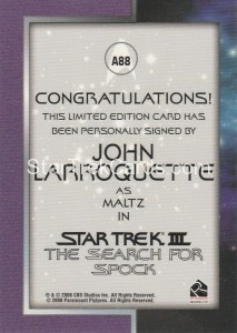 The Quotable Star Trek Movies Trading Card A88 Back 1