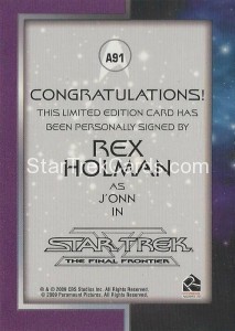 The Quotable Star Trek Movies Trading Card A91 Back