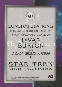 The Quotable Star Trek Movies Trading Card A93 Back