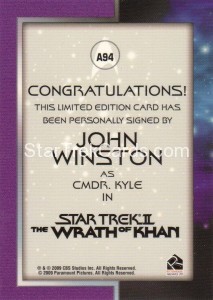 The Quotable Star Trek Movies Trading Card A94 Back