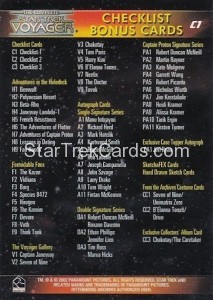The Complete Star Trek Voyager Trading Card C1 Back