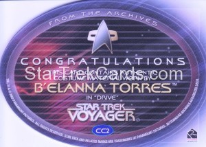 The Complete Star Trek Voyager Trading Card CC2 Back 1