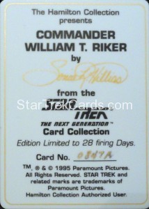 Star Trek The Next Generation Card Collection Hamilton Commander William T Riker Back