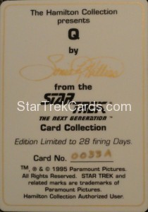 Star Trek The Next Generation Card Collection Hamilton Q Back