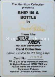 Star Trek The Next Generation Card Collection Hamilton Ship in A Bottle Back