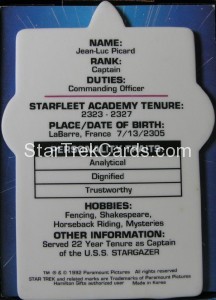 Star Trek Porcelain Cards Captain Jean Luc Picard Back