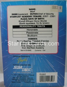 Star Trek Porcelain Cards Lieutenant Worf Box