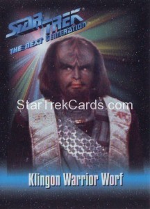 Star Trek The Next Generation Playmates Action Figure Card Klingon Warrior Worf