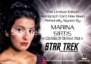 Star Trek The Next Generation Portfolio Prints Series One Autograph Marina Sirtis Back