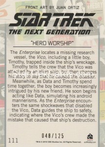 Star Trek The Next Generation Portfolio Prints Series One Trading Card Gold 111 Back