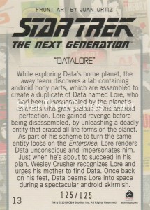 Star Trek The Next Generation Portfolio Prints Series One Trading Card Gold 13 Back