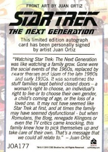 Star Trek The Next Generation Portfolio Prints Series One Trading Card JOA177 Back