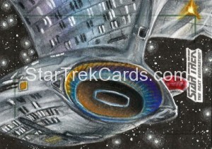 Star Trek The Next Generation Portfolio Prints Series One Trading Card Sketch Adam Bekah Cleveland