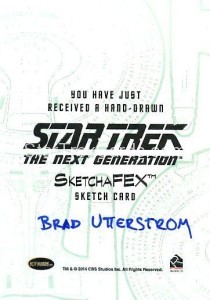 Star Trek The Next Generation Portfolio Prints Series One Trading Card Sketch Brad Utterstrom Back