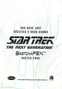 Star Trek The Next Generation Portfolio Prints Series One Trading Card Sketch Brent Ragland Back