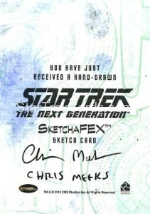 Star Trek The Next Generation Portfolio Prints Series One Trading Card Sketch Chris Meeks Back