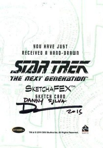 Star Trek The Next Generation Portfolio Prints Series One Trading Card Sketch Danny Silva Back