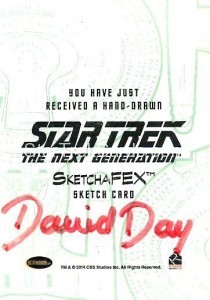 Star Trek The Next Generation Portfolio Prints Series One Trading Card Sketch David Day Back