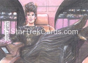 Star Trek The Next Generation Portfolio Prints Series One Trading Card Sketch Debbie Jackson